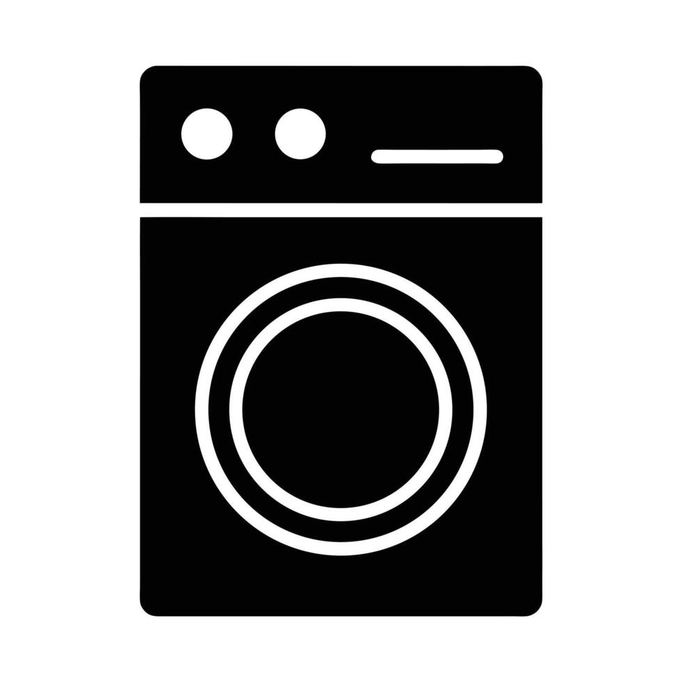 Dryer Front Panel Silhouette Stencil Icon vector