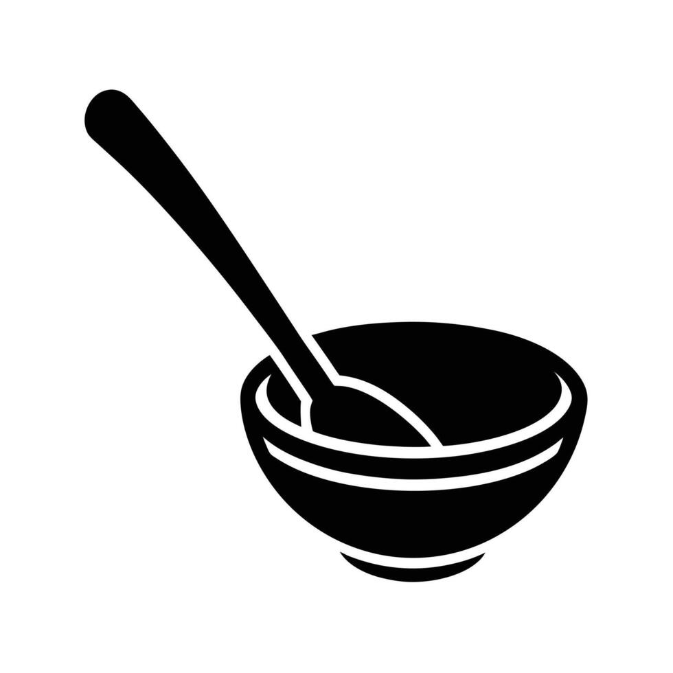 Spoon With Bowl Silhouette Stencil Icon vector