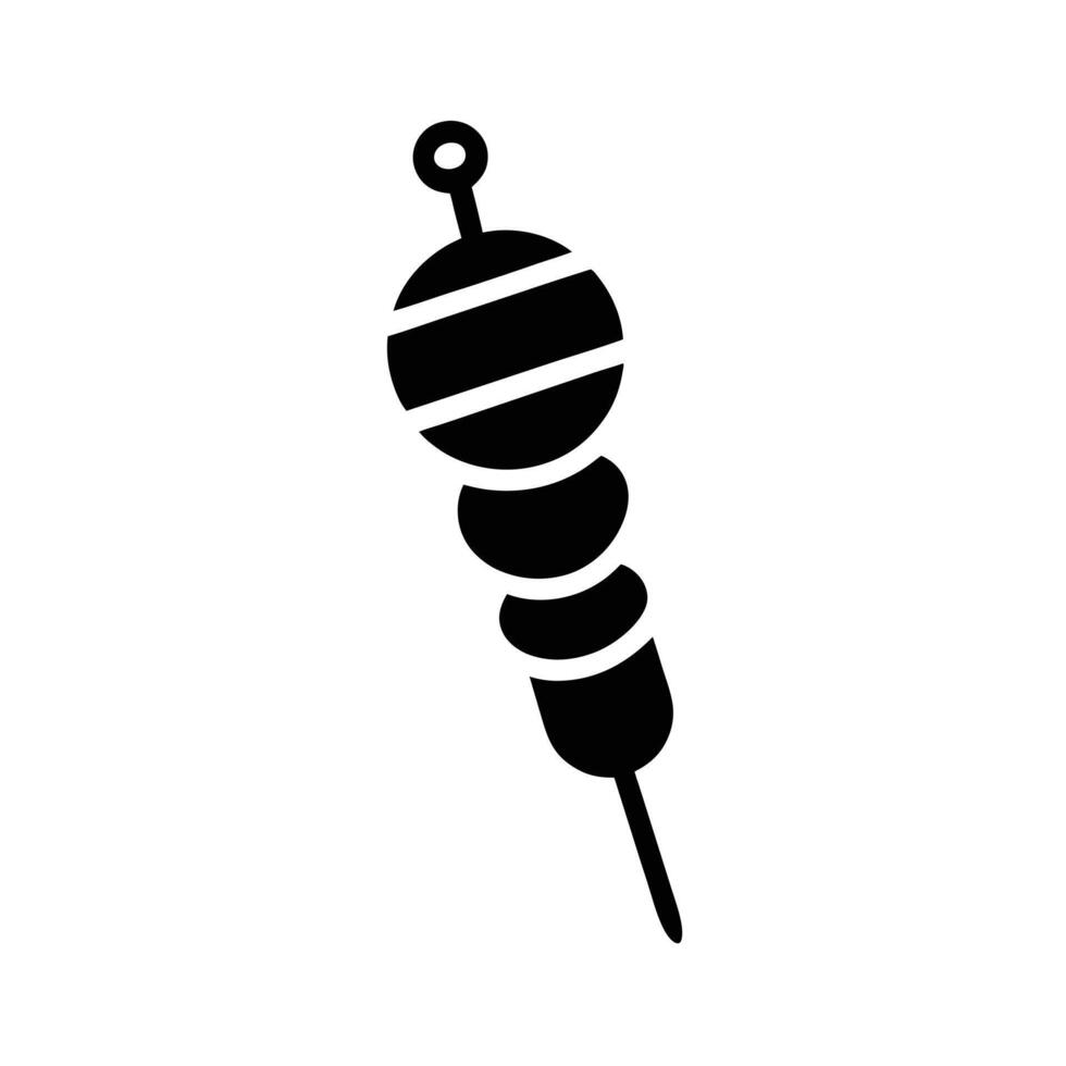 Kebab Skewer Silhouette Stencil Icon vector