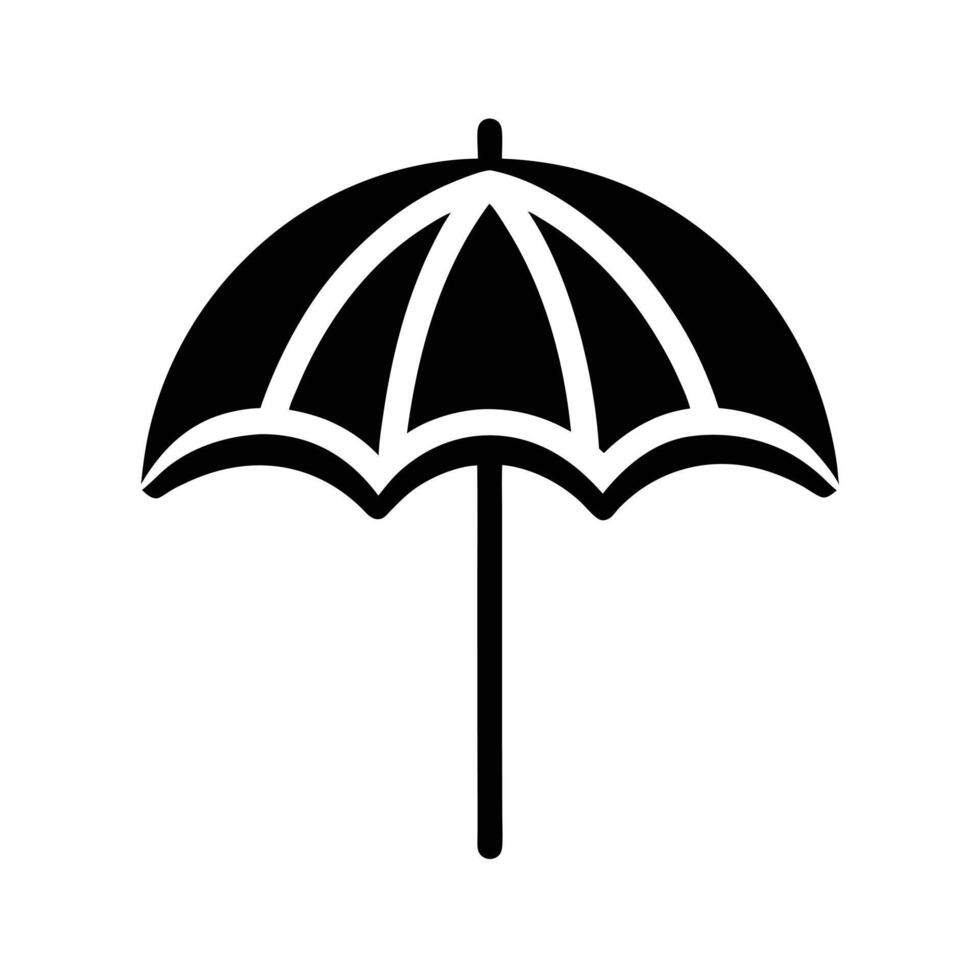 Beach Umbrella Silhouette Stencil Icon vector