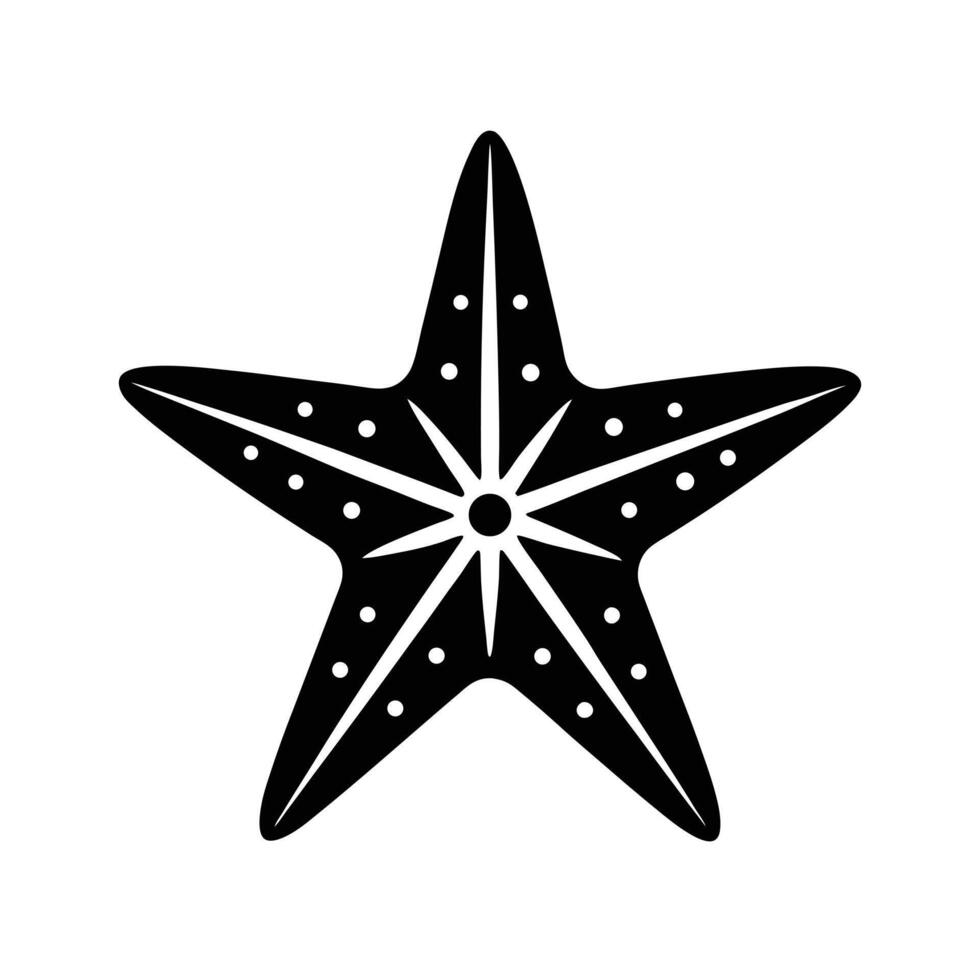 Starfish Five Point Silhouette Stencil Icon vector