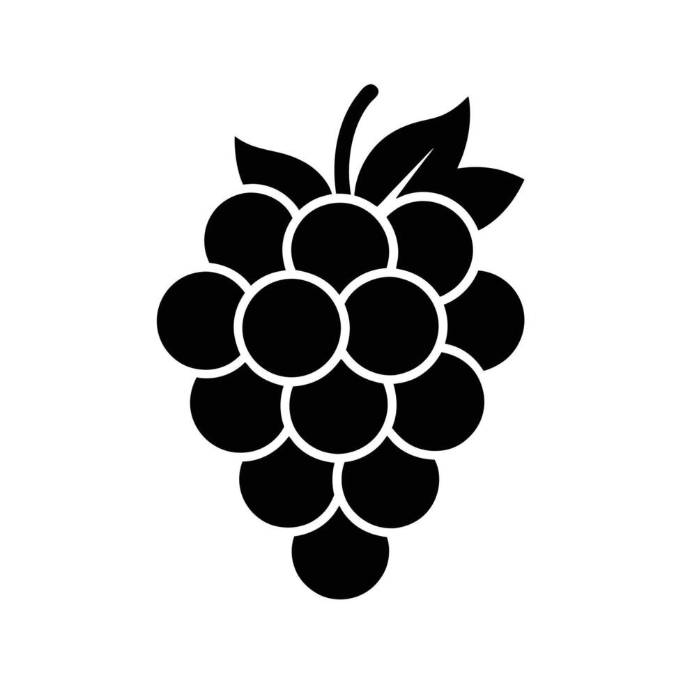 Grapes Bunch Silhouette Stencil Icon vector
