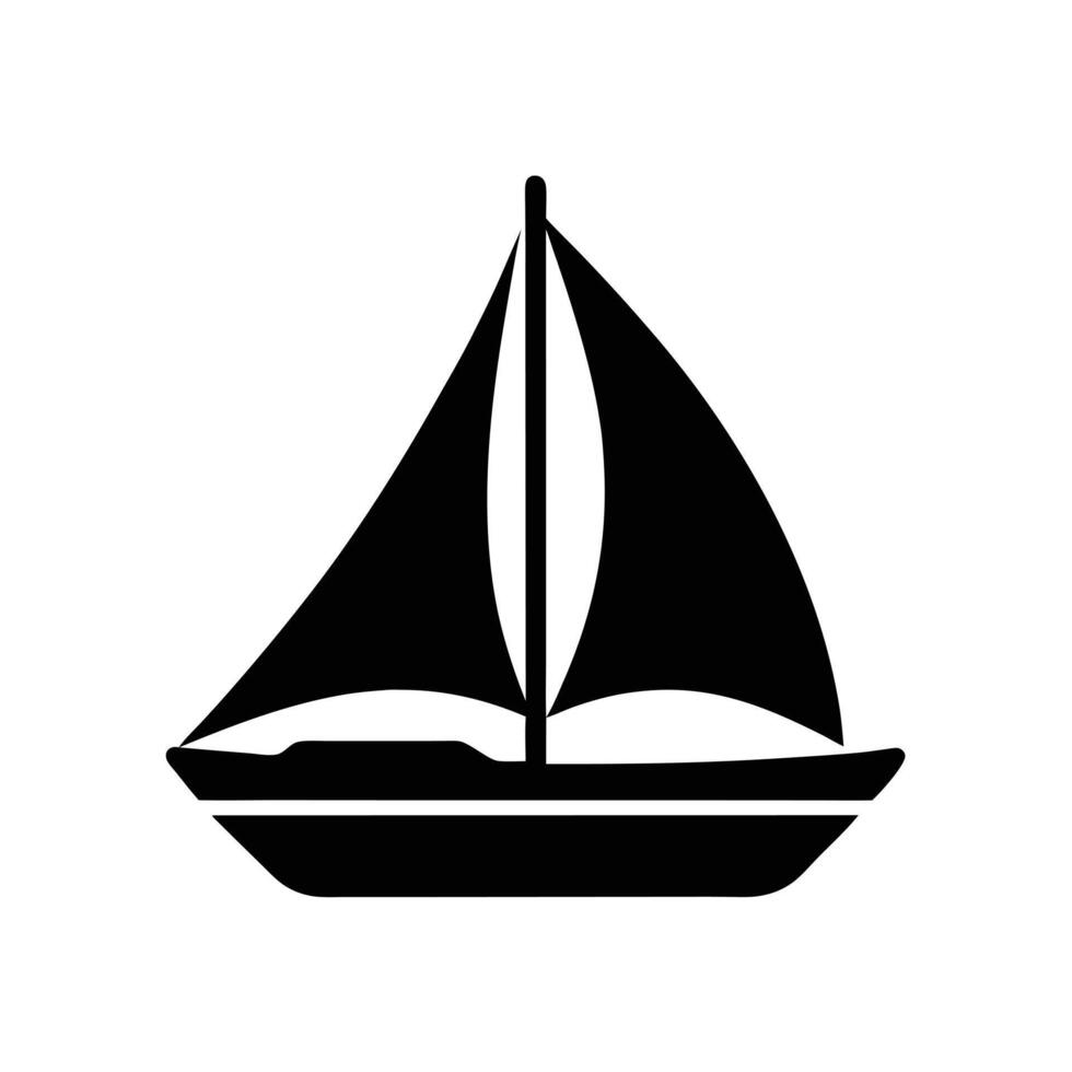 Sailboat Silhouette Stencil Icon vector