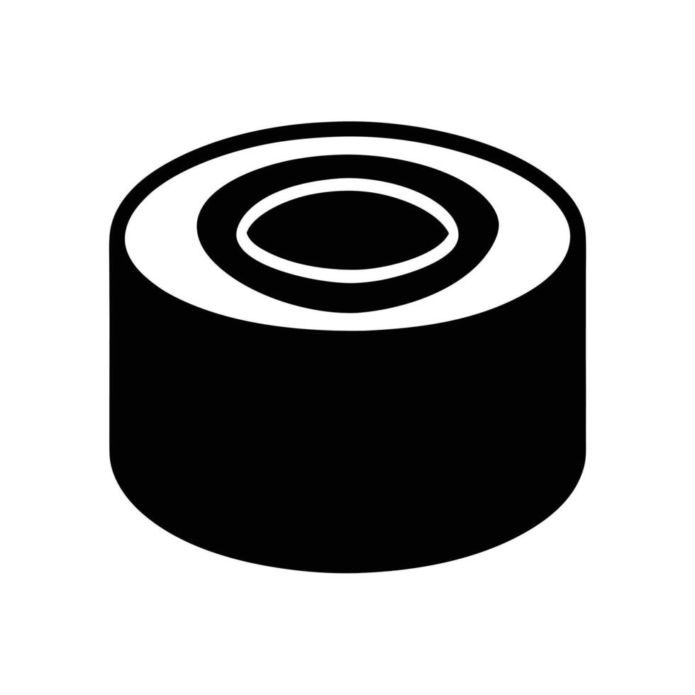 Sushi Roll Silhouette Stencil Icon vector