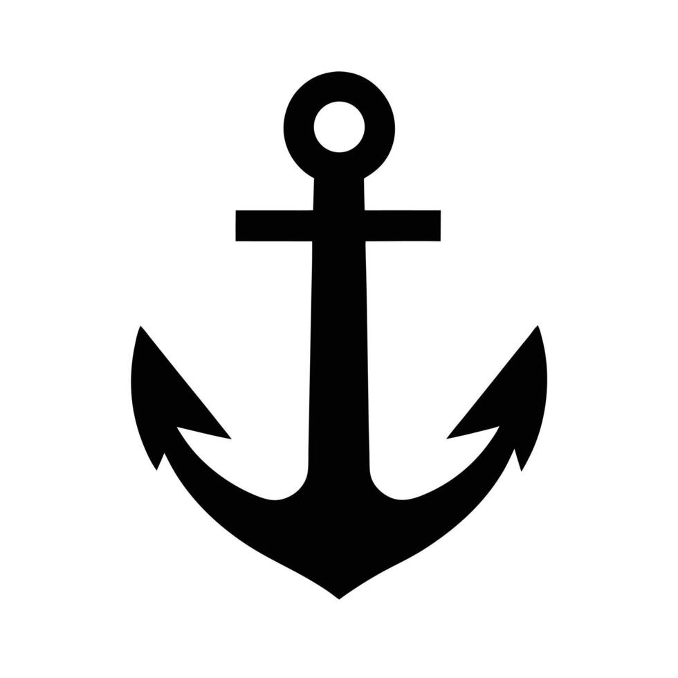 Anchor Marine Silhouette Stencil Icon vector