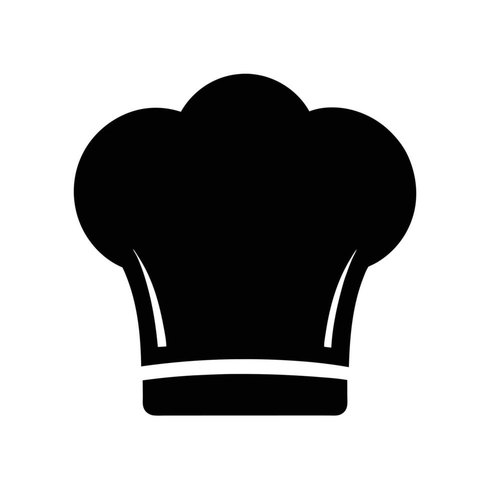 Chef Hat Silhouette Stencil Icon vector