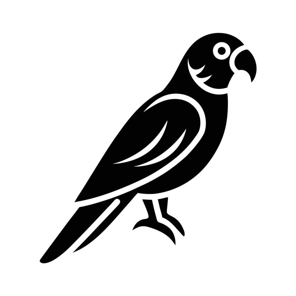 Parrot Perched Silhouette Stencil Icon vector