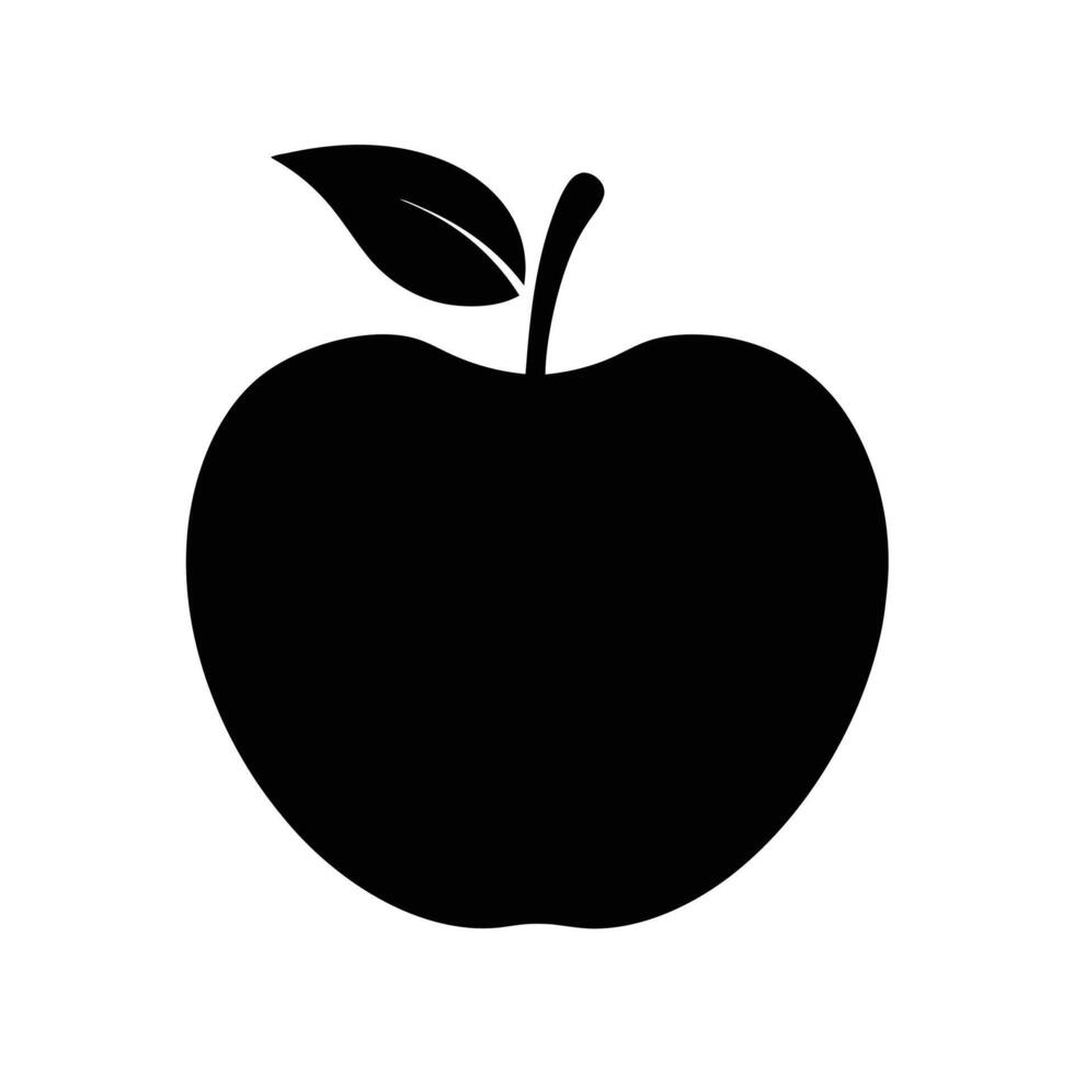 Apple Whole Silhouette Stencil Icon vector