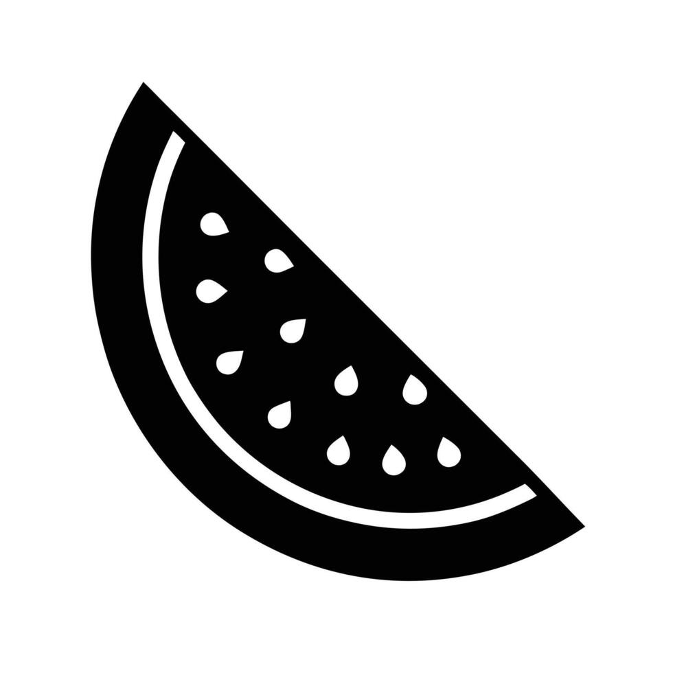 Watermelon Slice Silhouette Stencil Icon vector