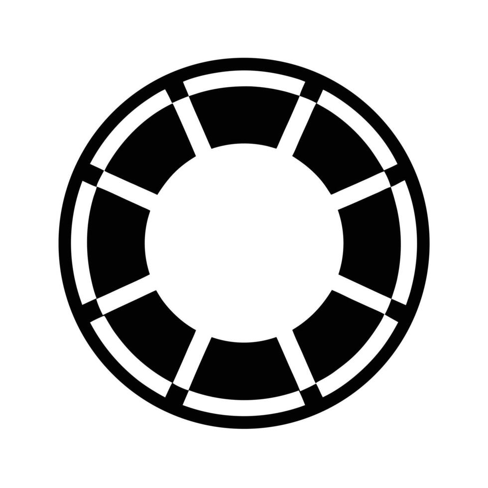 Life Preserver Ring Silhouette Stencil Icon vector