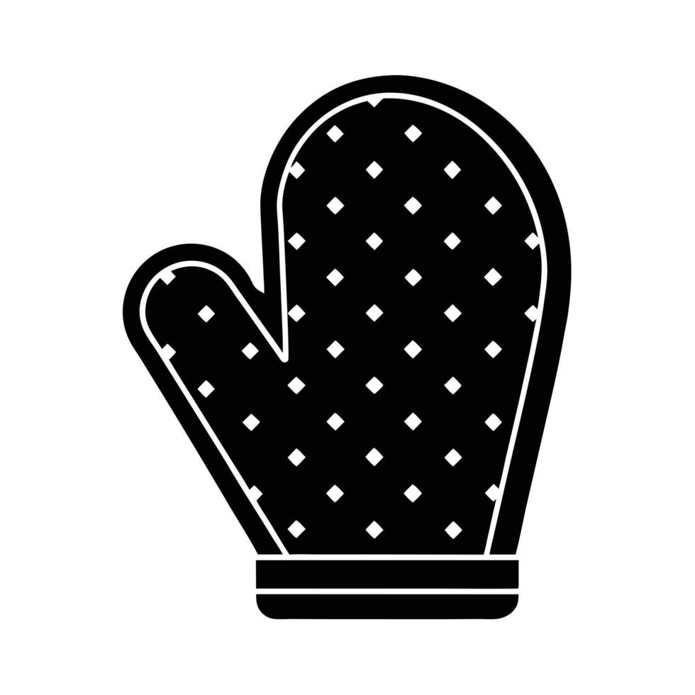 Oven Mitt Silhouette Stencil Icon vector