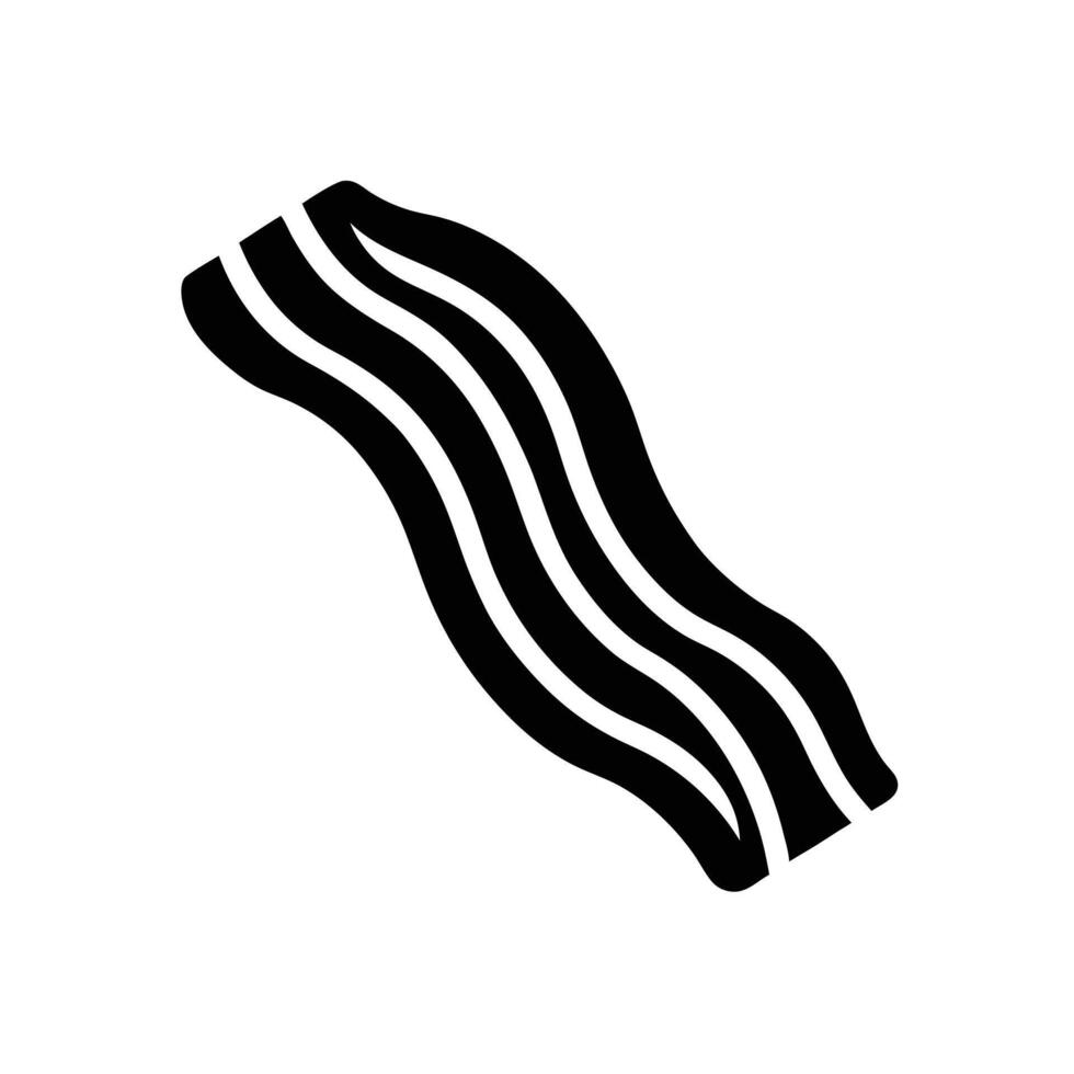 Bacon Strip Silhouette Stencil Icon vector