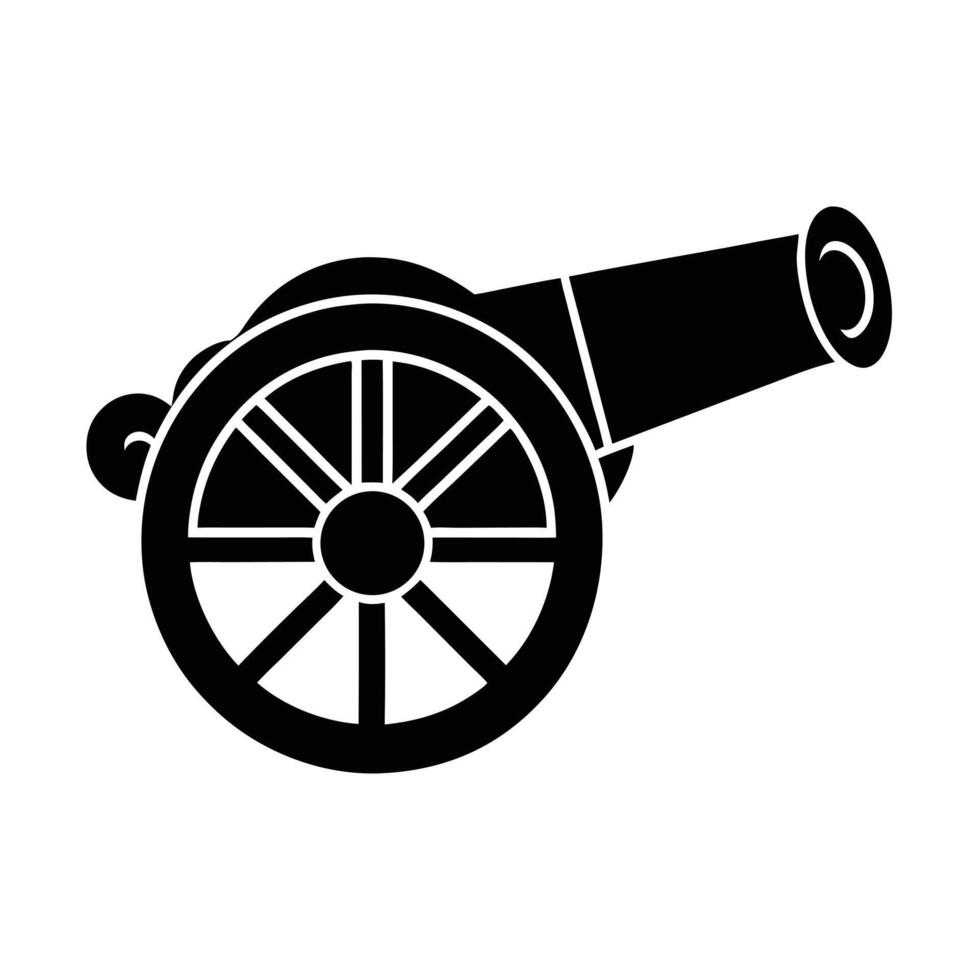 Cannon Old Style Silhouette Stencil Icon vector