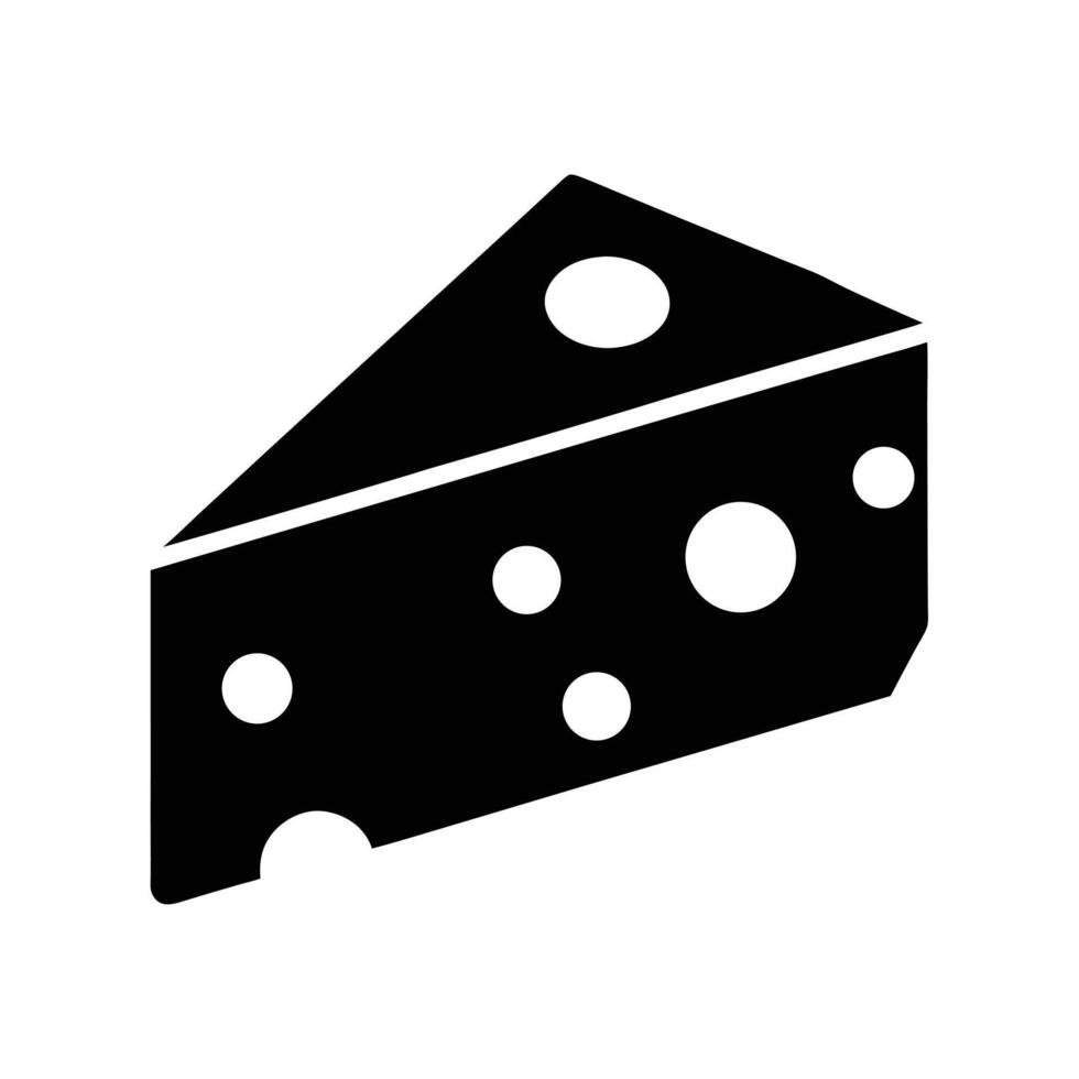 Cheese Wedge Silhouette Stencil Icon vector