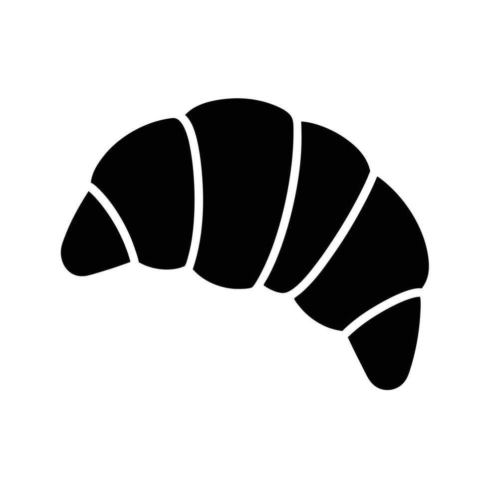 Croissant Curve Silhouette Stencil Icon vector