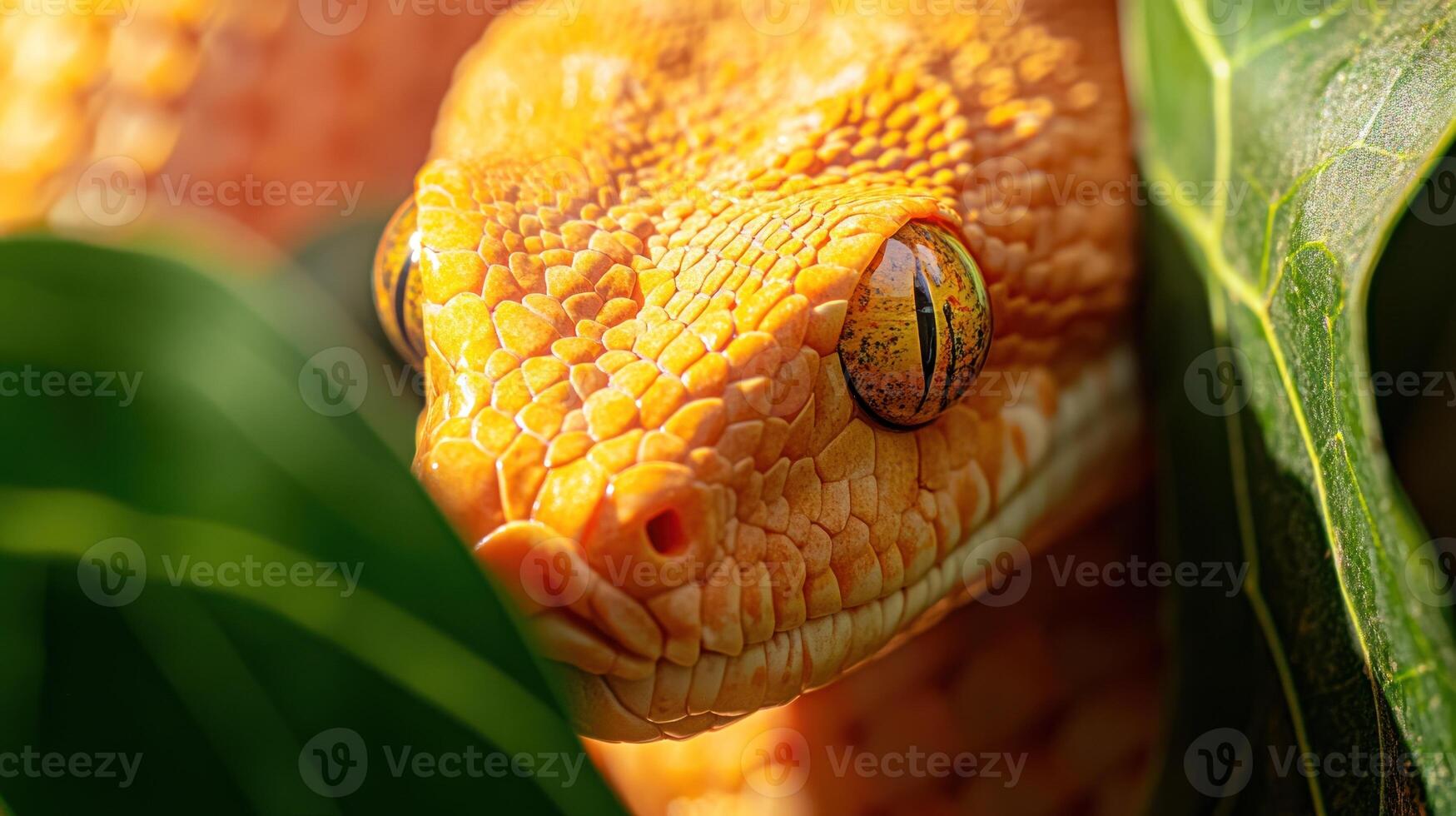 A close up of a snake's head photo