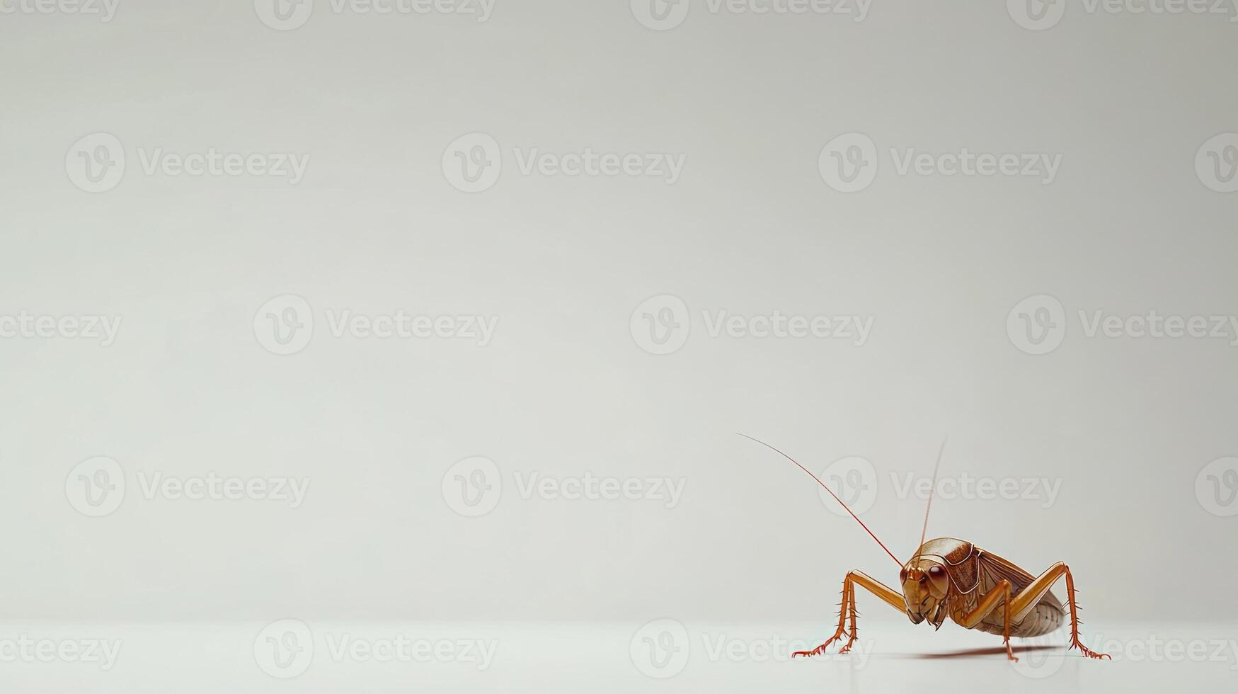 A cockroach on a white surface photo