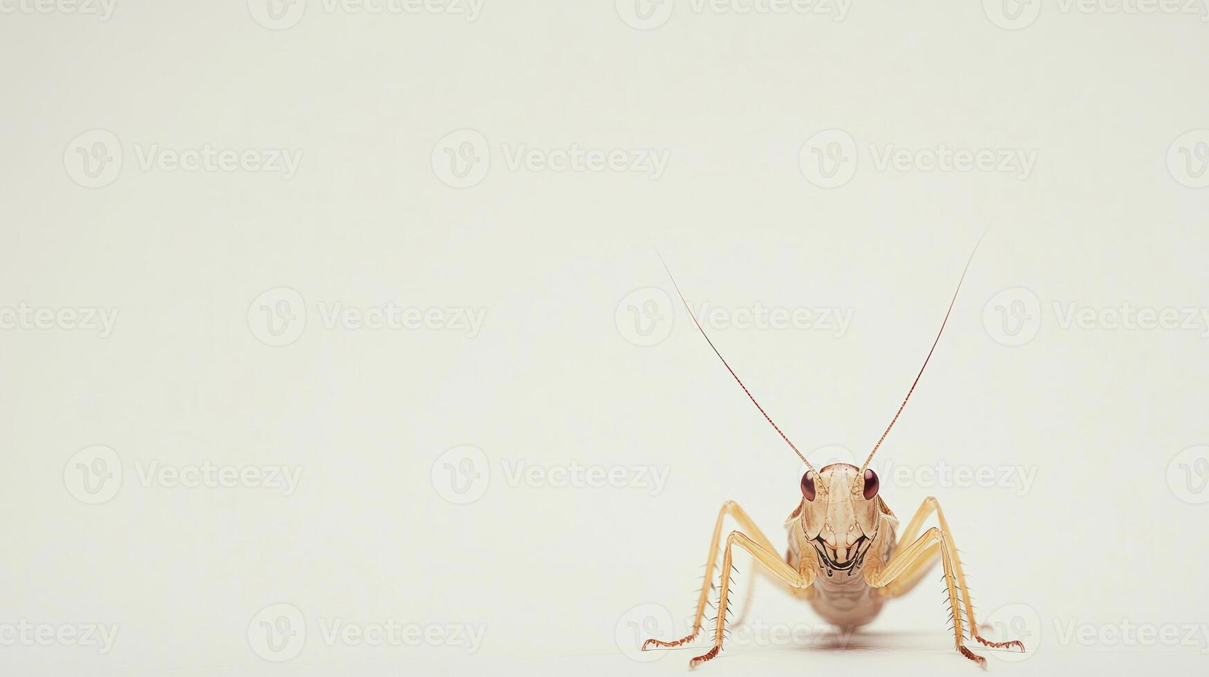 A grasshopper is standing on a white surface photo