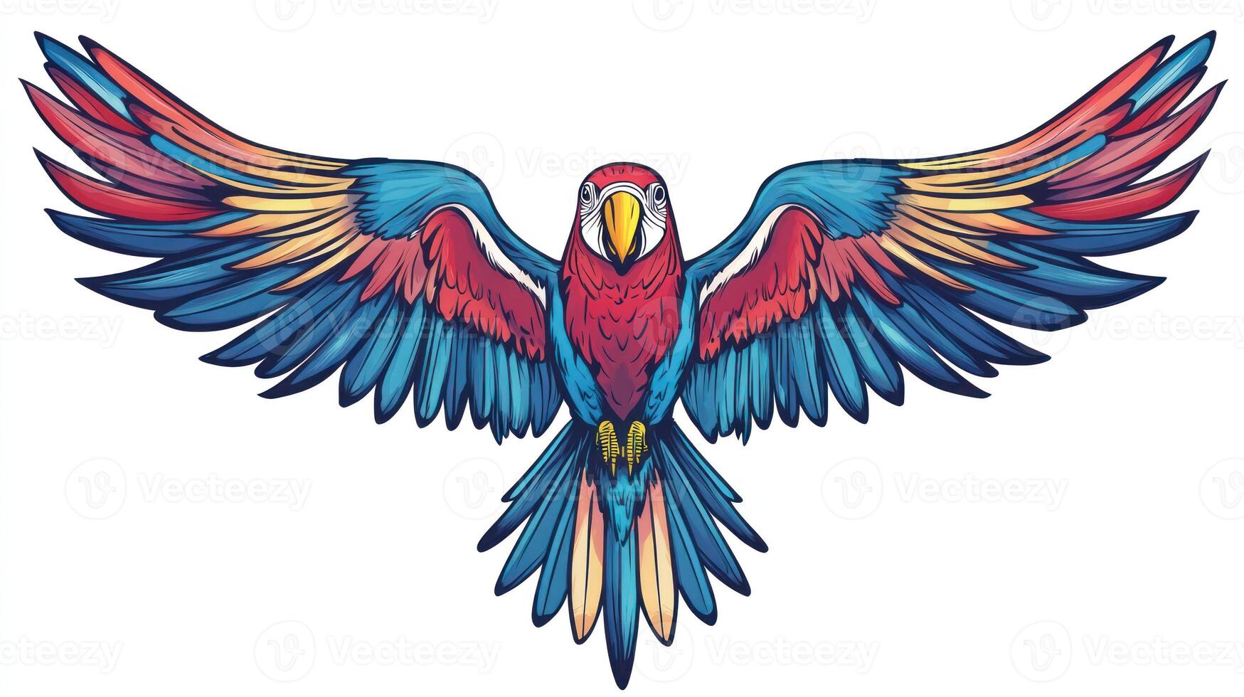 Colorful parrot tattoo design photo