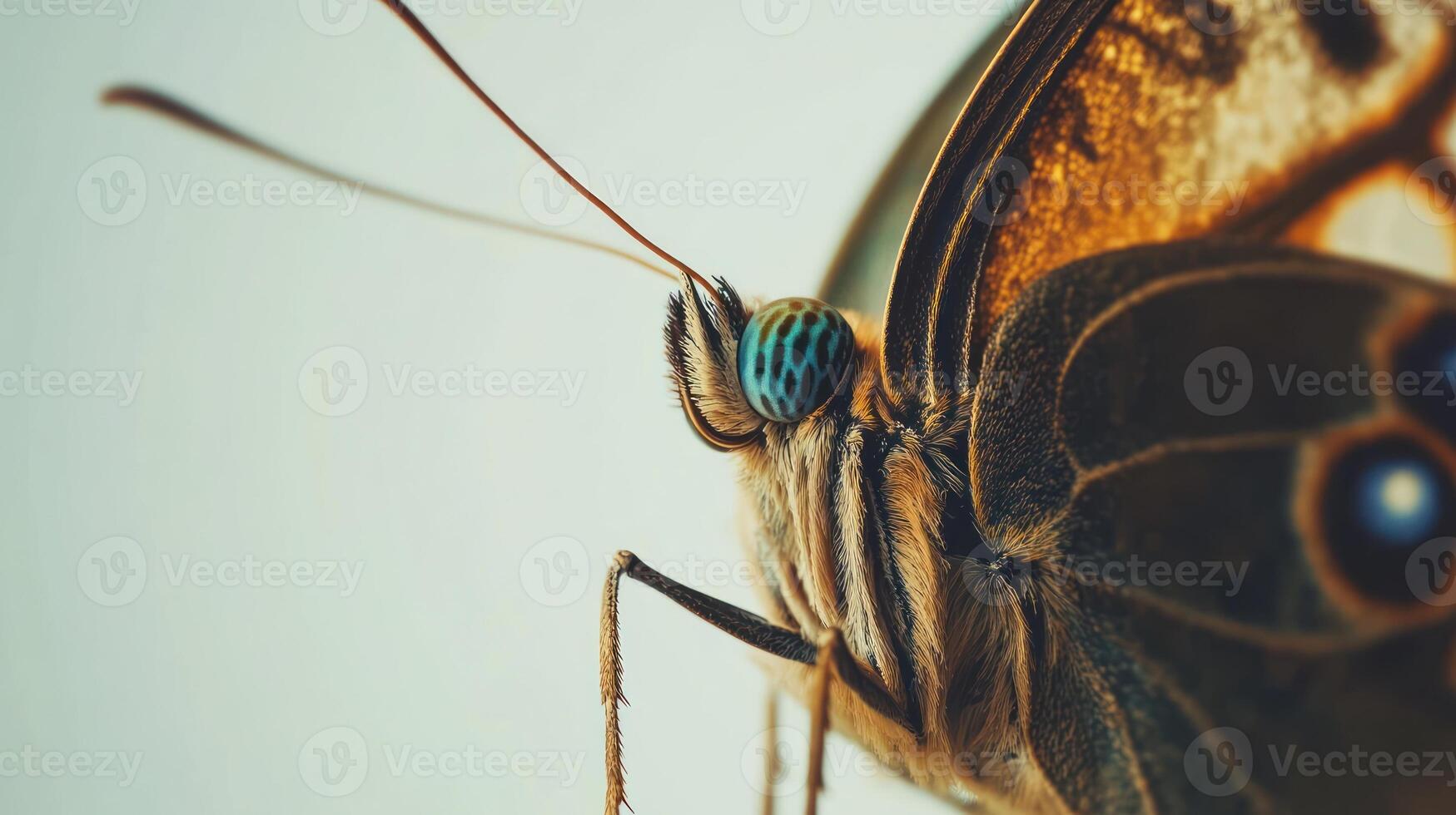 Close up of butterfly with blue eyes photo