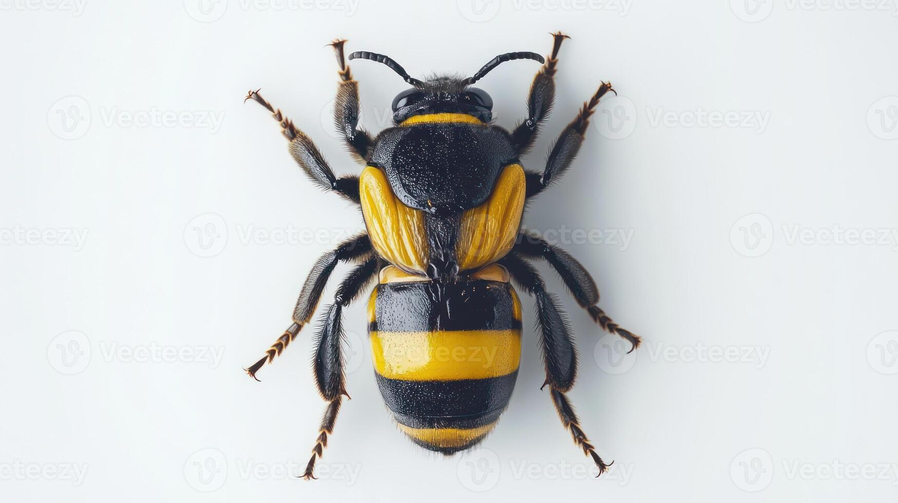 A black and yellow bug with a yellow stripe photo