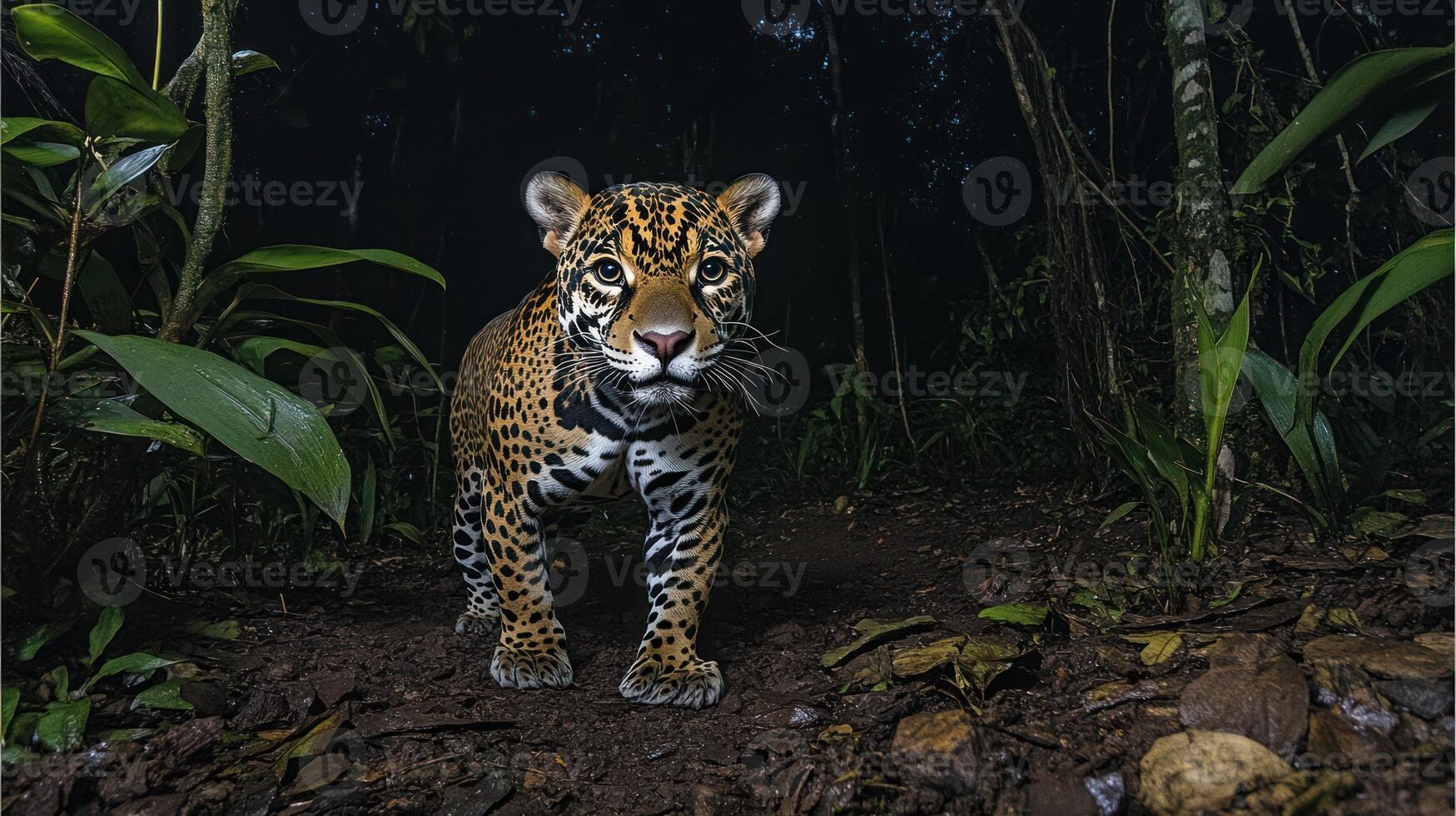 Jaguar in the amazon rainforest photo