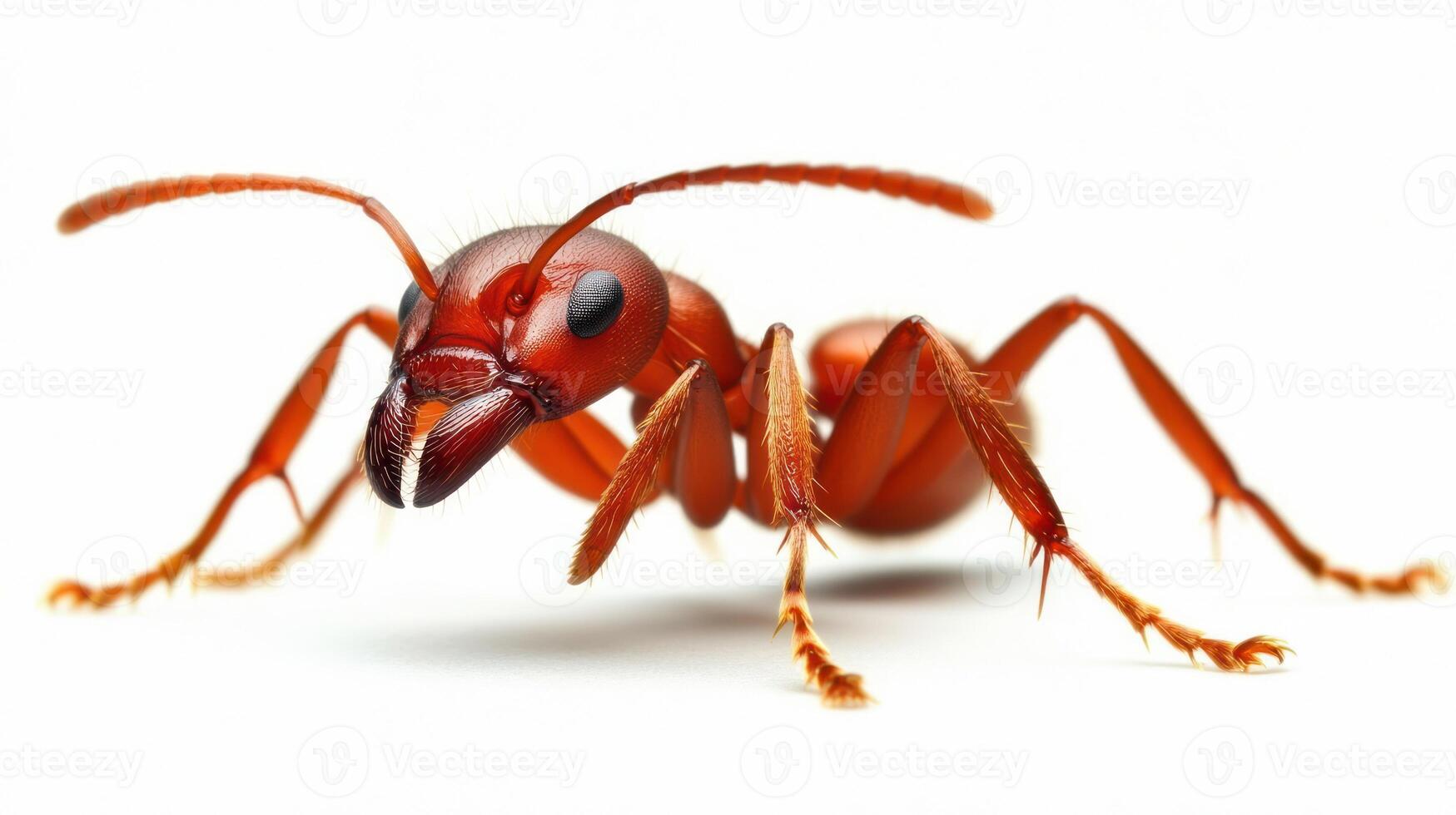 An ant is standing on its hind legs photo
