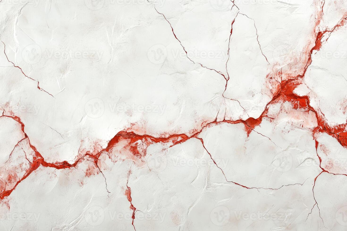 Cracked white marble with red veins photo