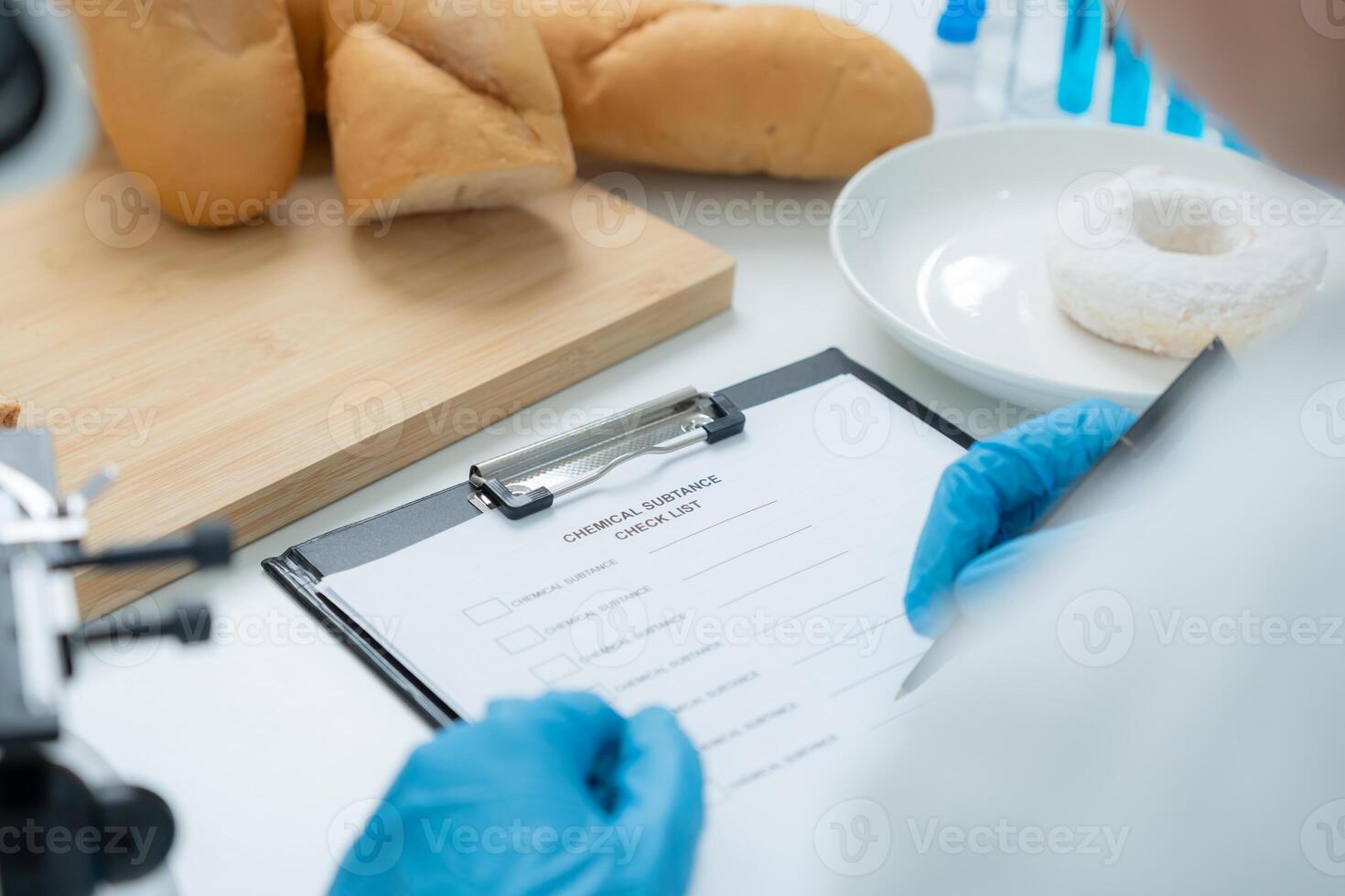 Scientist check chemical and fungus in laboratory. Control experts inspect the concentration of chemical residues. hazards, standard, prohibited substances, photo