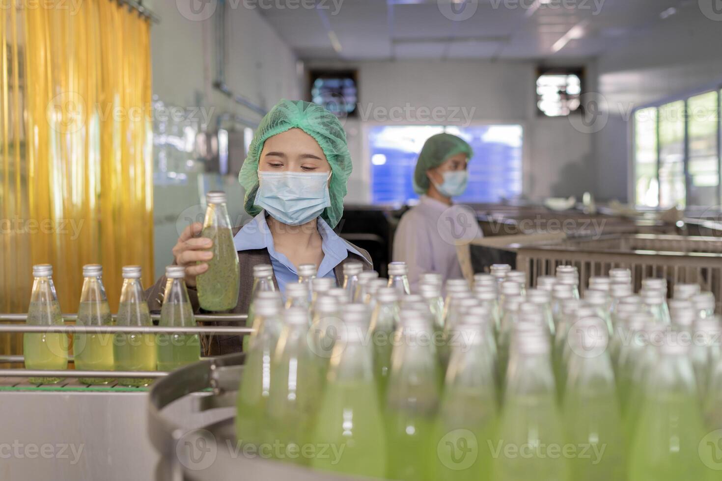 owner of food or beverages and quality team inspection about quality control food or beverages before send product to the customer. Quality control or assurance, Good standard photo