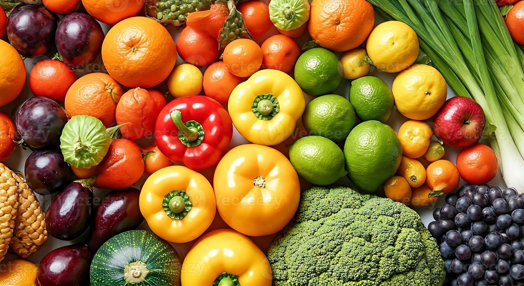 A large assortment of fruits and vegetables photo