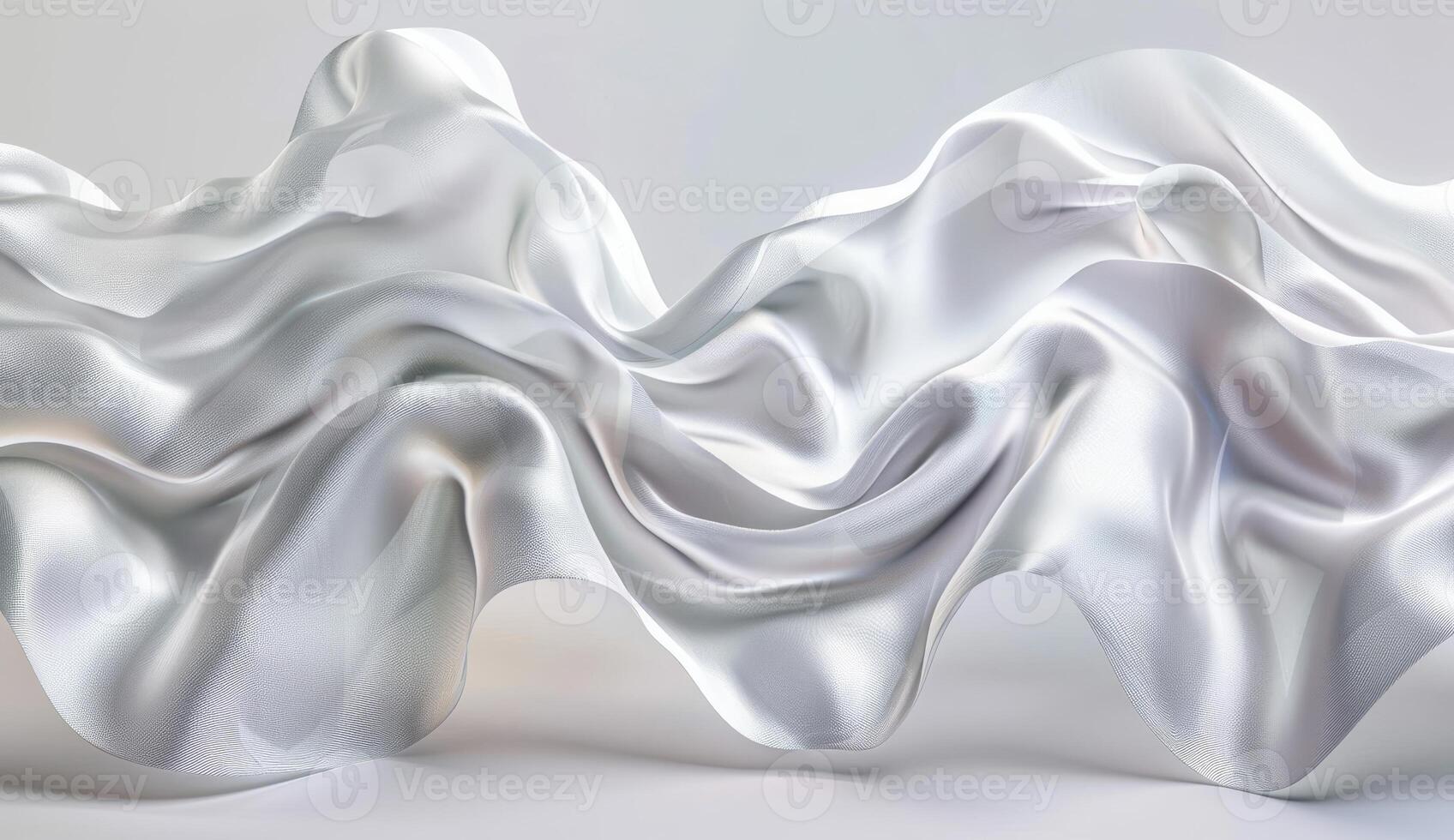 Fluid forms intertwine in a playful dance, creating a soothing ambiance with soft, undulating textures of pure white against a serene backdrop photo