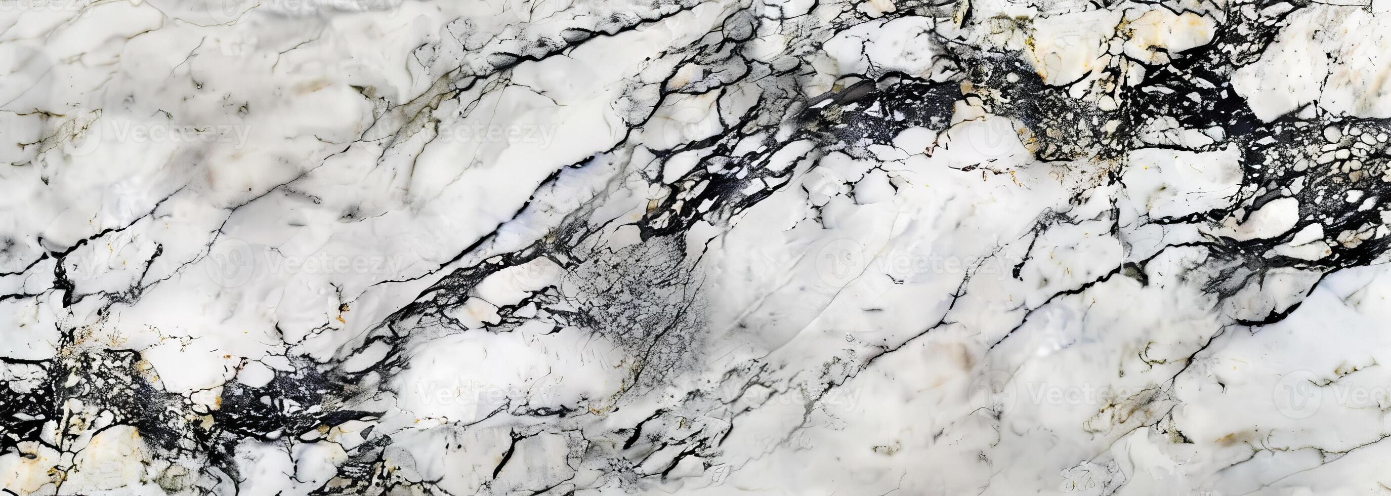 Intricate patterns of white marble with bold black veins create a luxurious backdrop, perfect for modern interiors or artistic projects photo