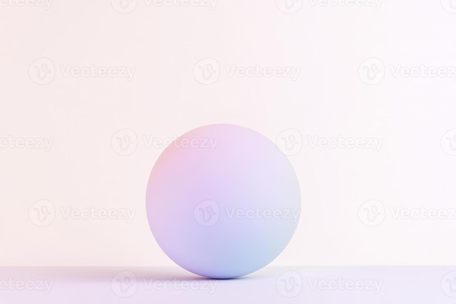 A single smooth sphere features a soft gradient of color, positioned centrally on a light-colored surface, highlighting its elegant simplicity photo