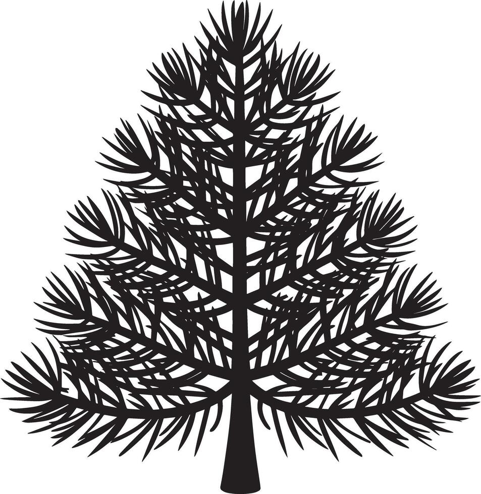 Pine Tree Silhouette Illustration for Nature and Forest Themes vector