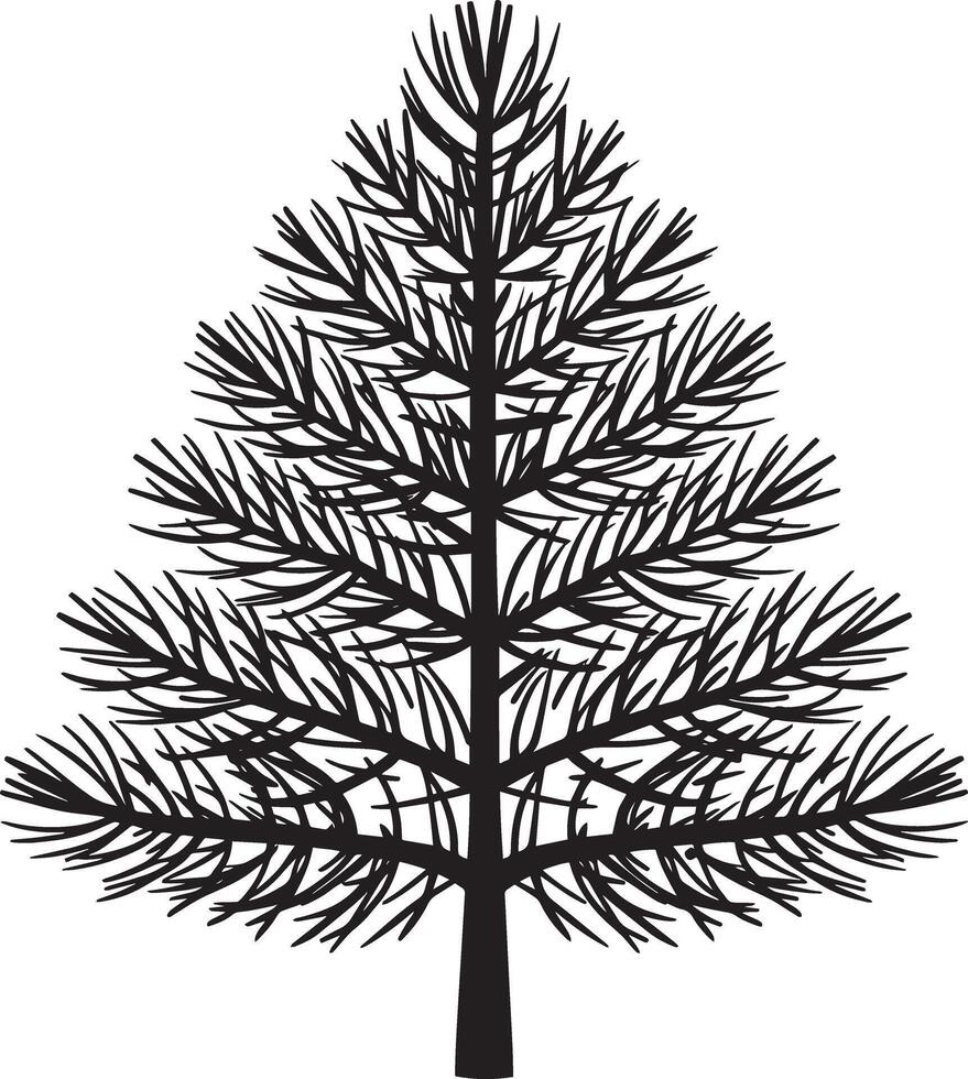 Pine Tree Silhouette for Winter and Holiday Projects vector