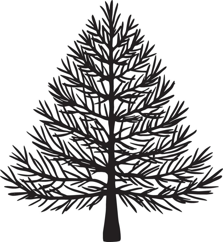 Simple Pine Tree Silhouette for Winter and Holiday Projects vector