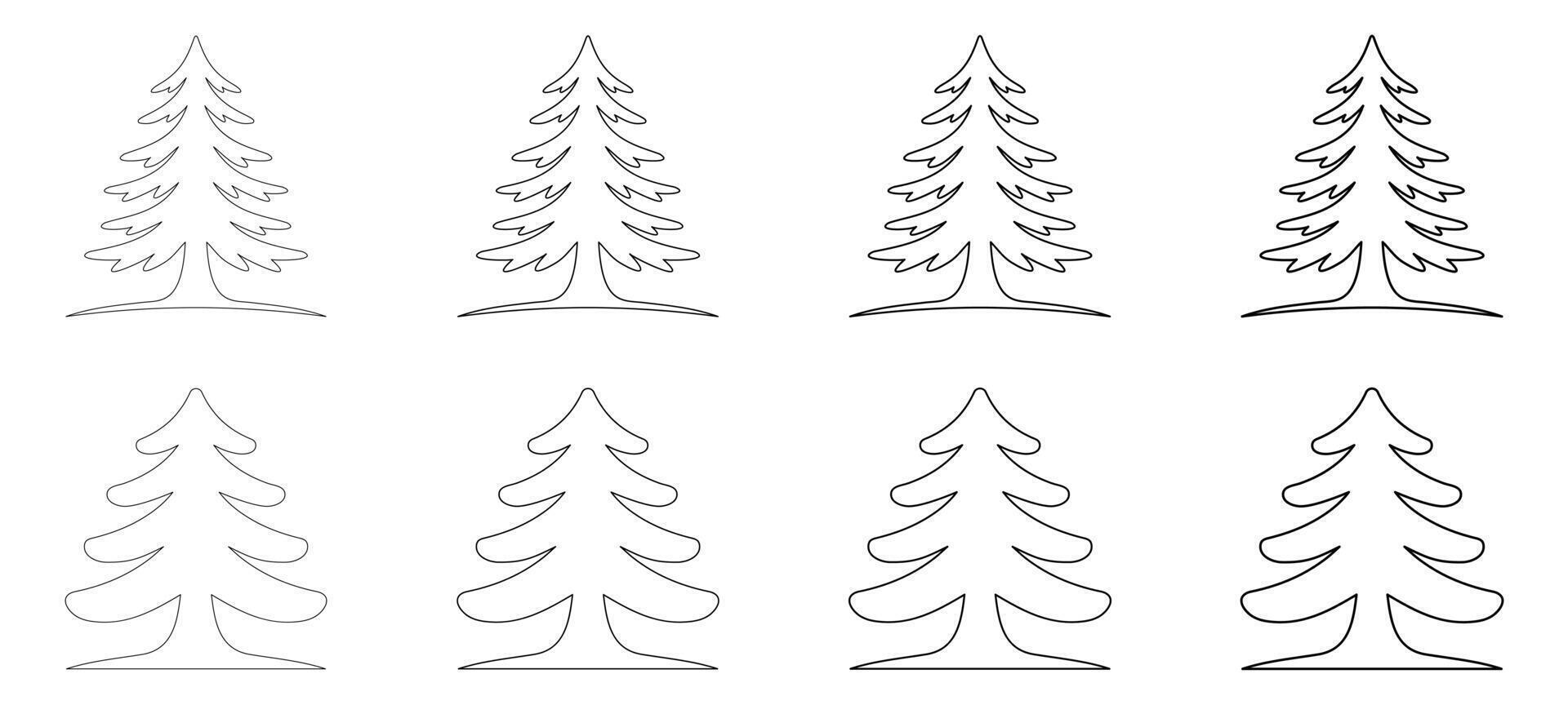 Hand Drawn Cedar Tree Outline for Forest and Winter Themes, Fir Tree Drawing vector