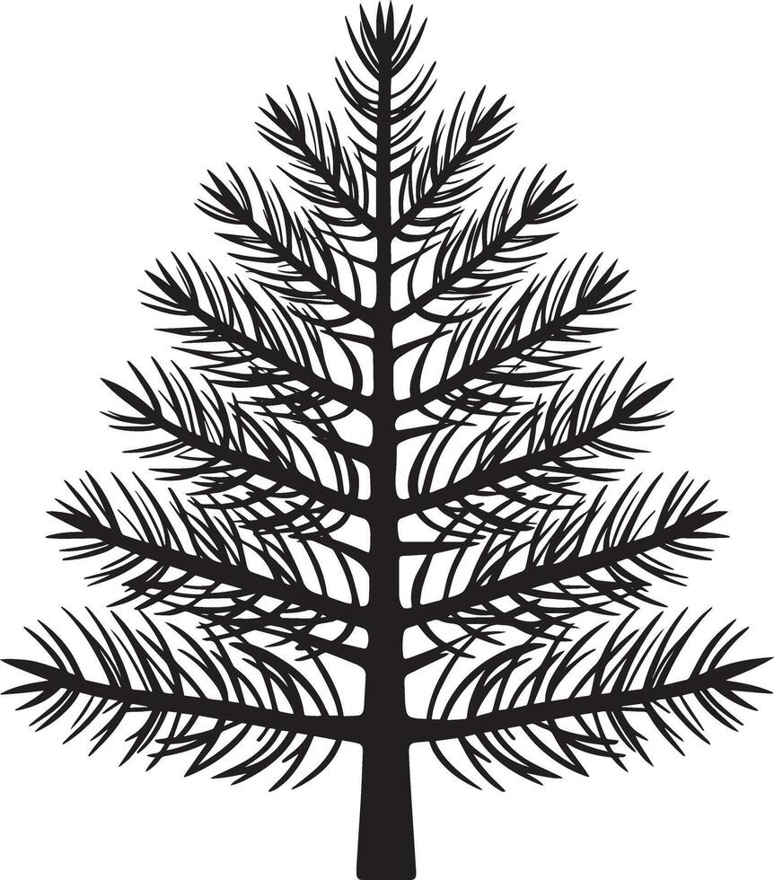 Black Pine Tree Silhouette for Graphic and Design Use vector