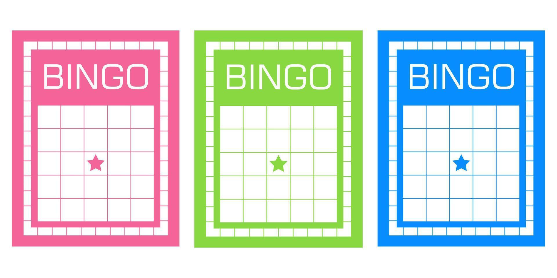 Clean and minimalistic bingo card set without numbers. Blank gambling tickets for lotto and keno illustrations. sheets for casino games, entertainment content and printable betting materials. vector