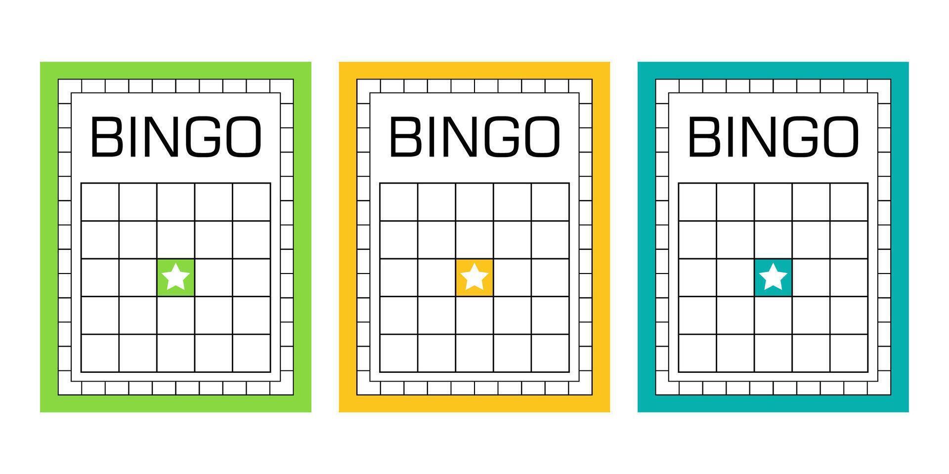 Bingo card templates without numbers. Clean and empty lotto sheets for gambling games. collection of blank betting tickets for casino design, lucky events and entertainment illustrations. vector