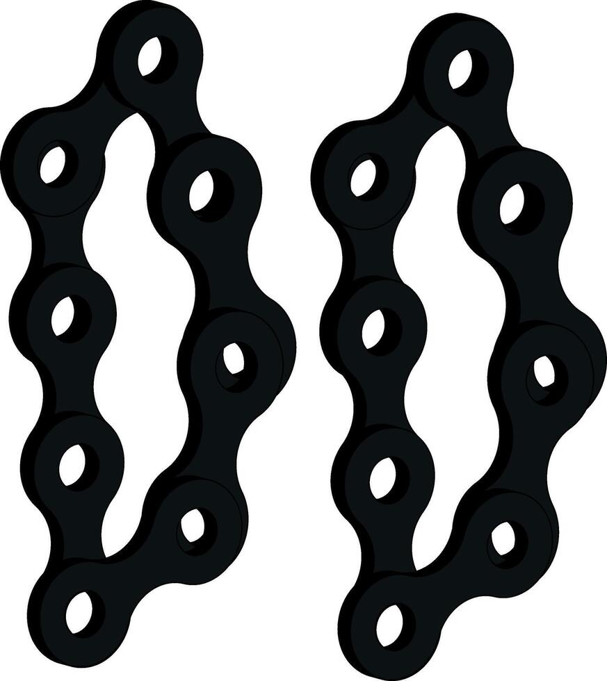 3D illustration of a motorcycle chain with a white background vector