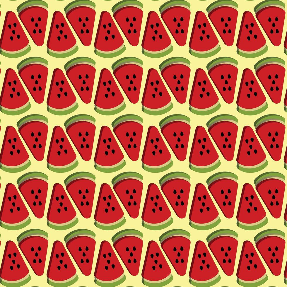 Watermelon Summer Pattern repeating pattern of juicy watermelon slices, perfect for summer designs vector