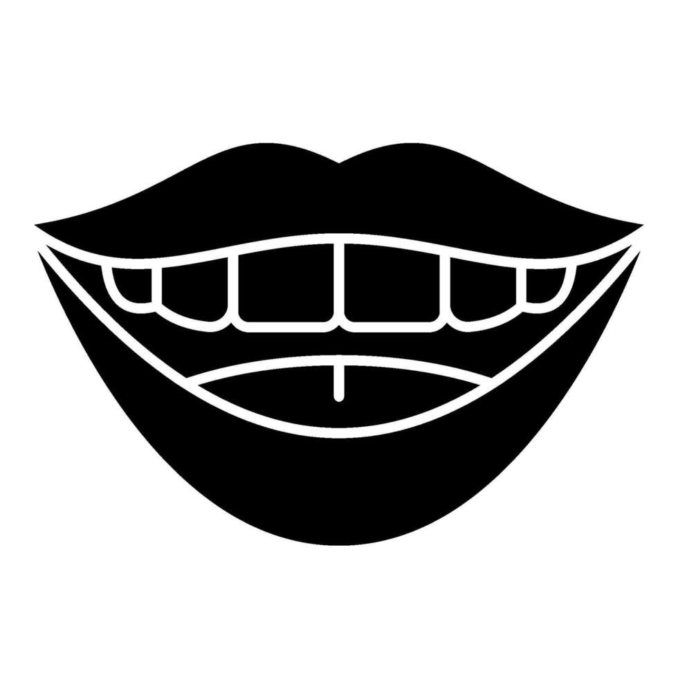 Smile solid icon vector
