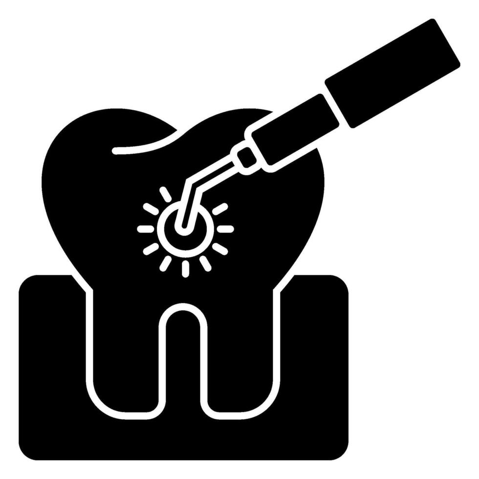 Dental Laser solid icon vector