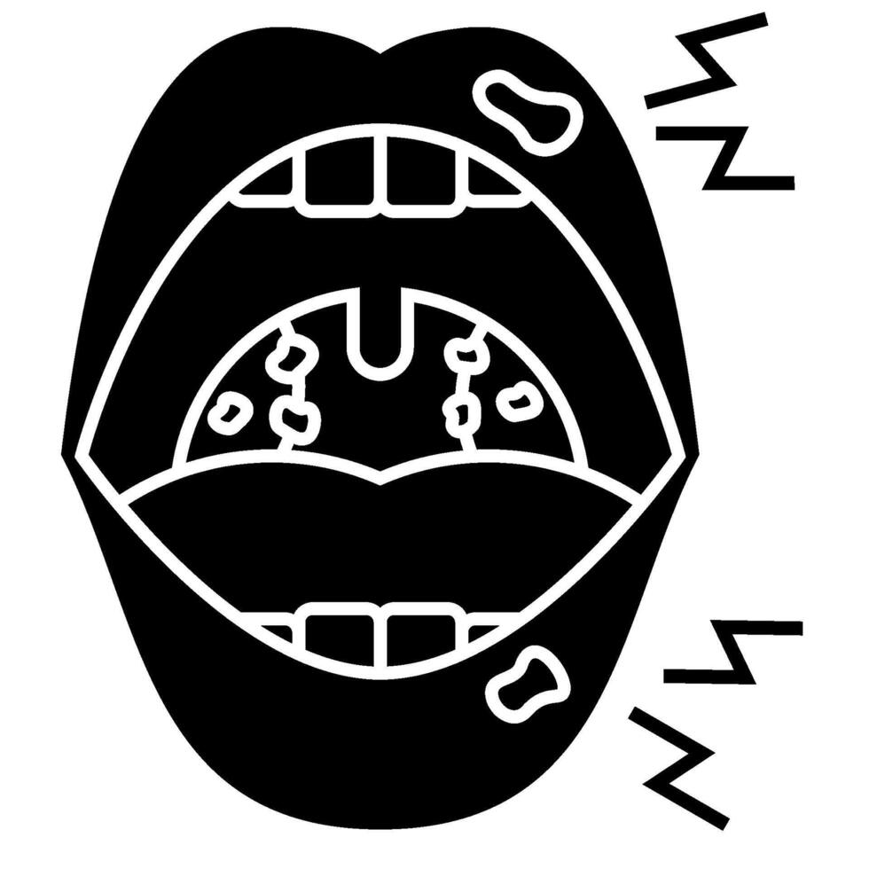Mouth Sore solid icon vector