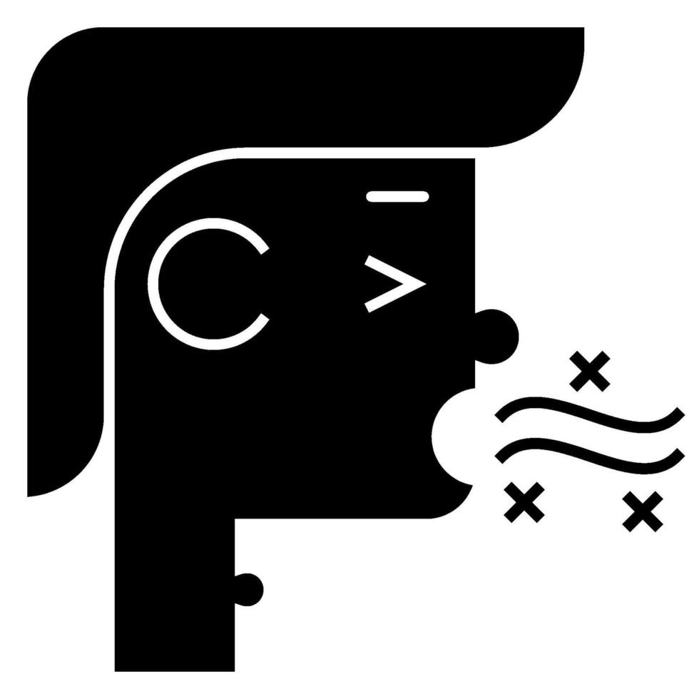 Good Breath solid icon vector