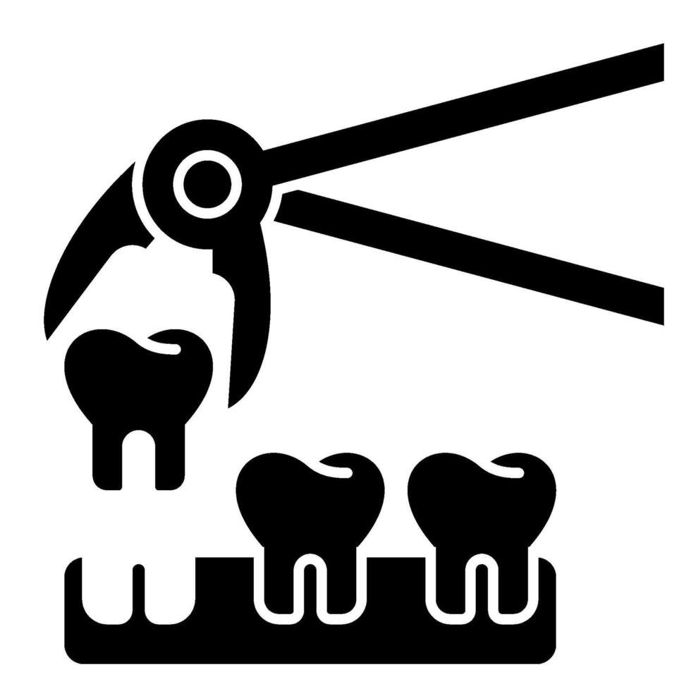 Tooth Removal solid icon vector