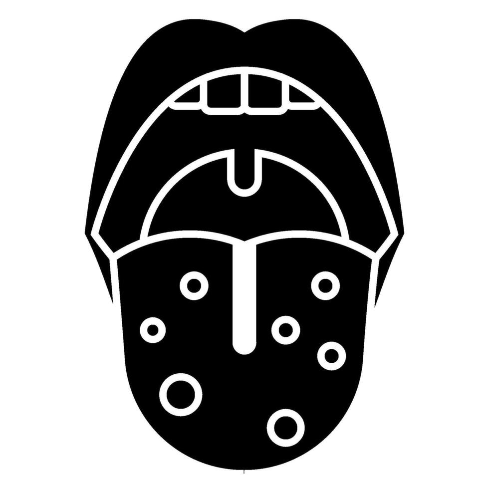 Tongue Infection solid icon vector