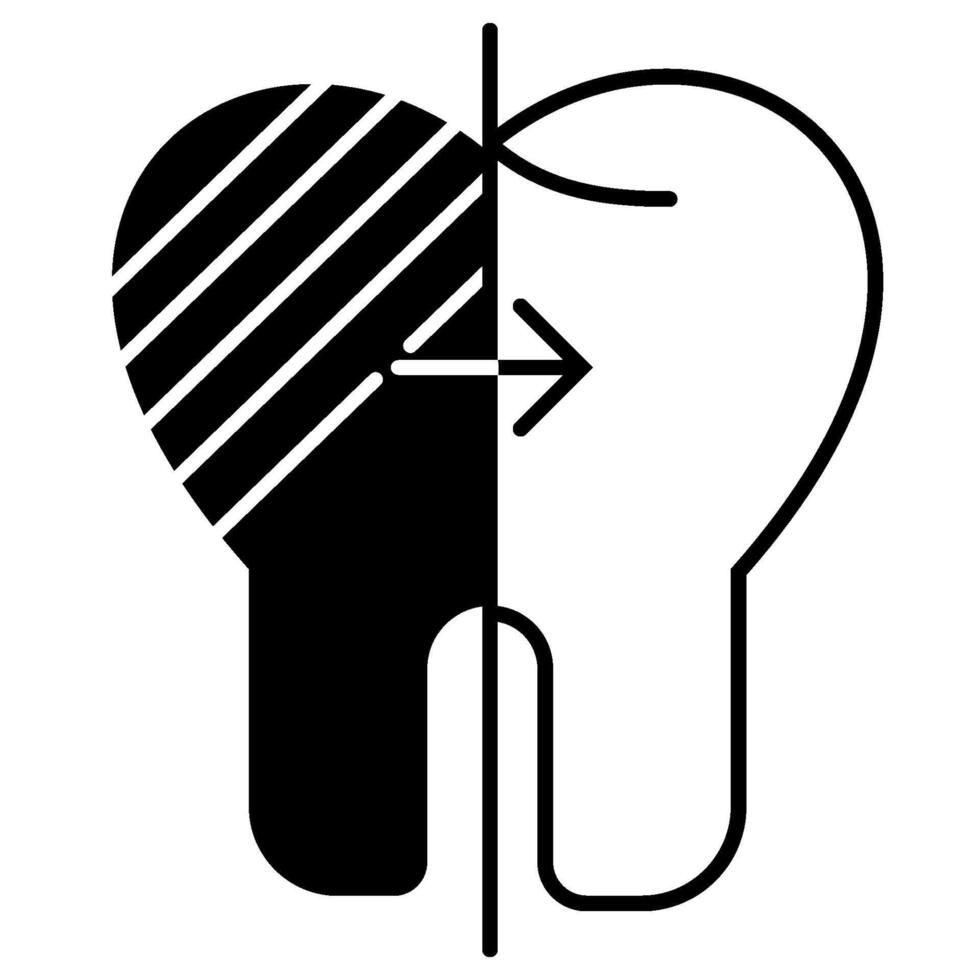 Whitening teeth solid icon vector
